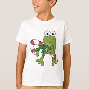 Frog With Candy Canes Tshirts and Gifts