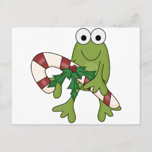 Frog With Candy Canes Tshirts and Gifts Postcard