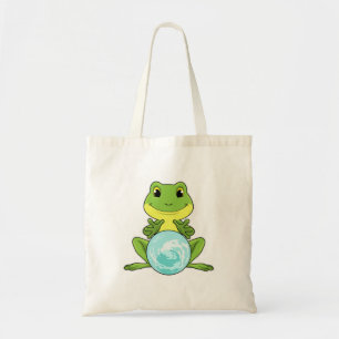 Frog with Crystal ball Tote Bag