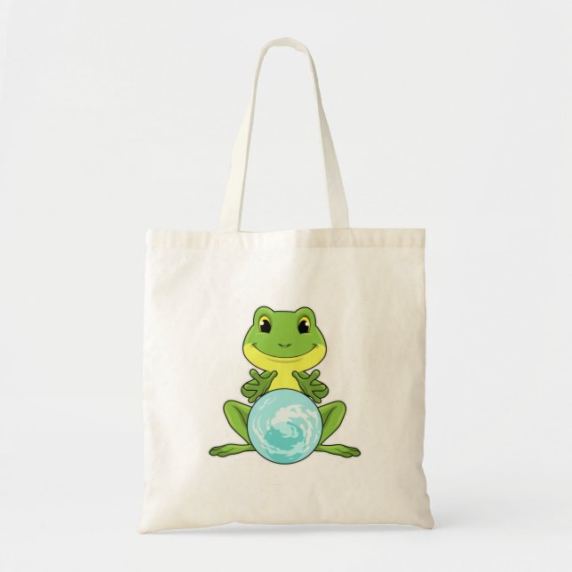 Frog with Crystal ball Tote Bag (Front)
