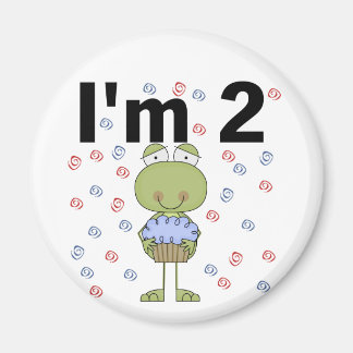 Frog With Cupcake 2nd Birthday Tshirts Magnet