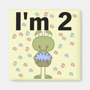 Frog With Cupcake 2nd Birthday Tshirts Magnet