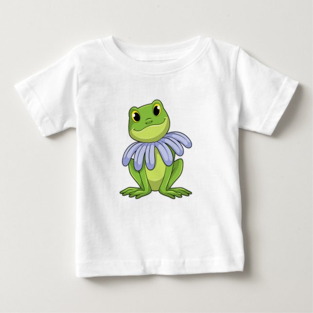 Frog with Daisy Baby T-Shirt (Front)