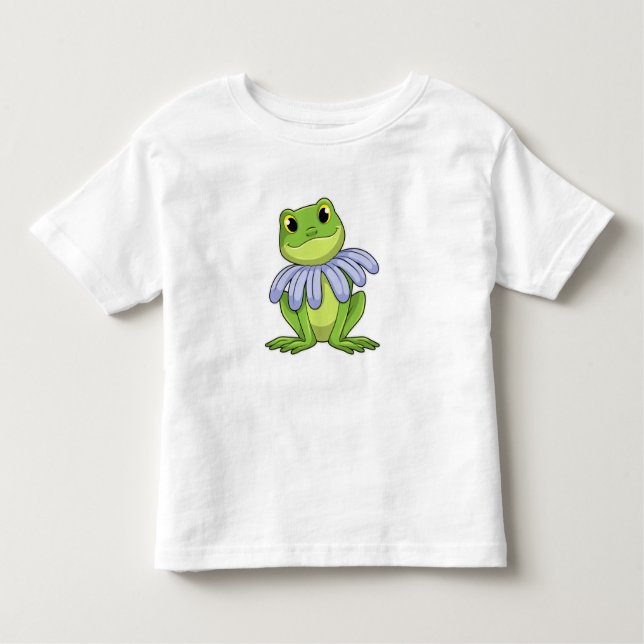 Frog with Daisy Toddler T-Shirt (Front)