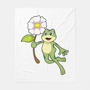 Frog with Flower.PNG Fleece Blanket
