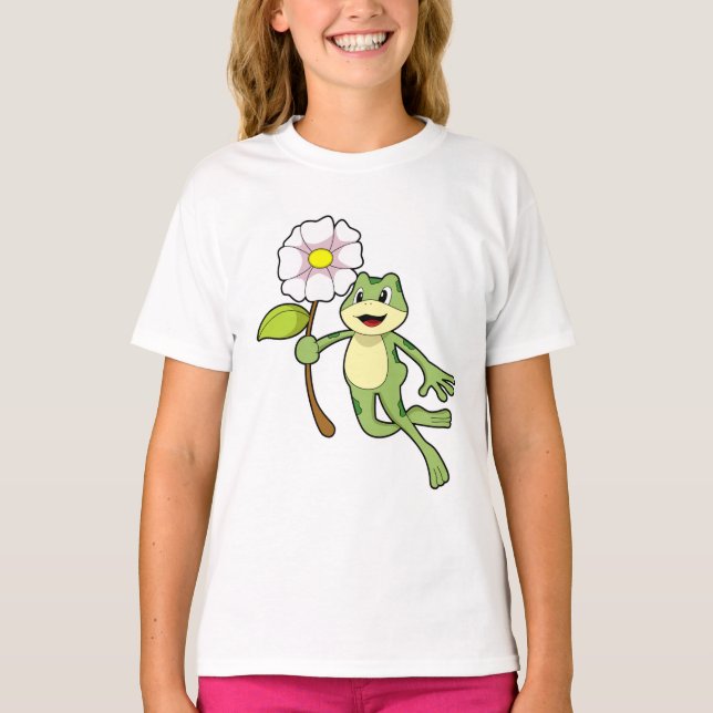 Frog with Flower.PNG T-Shirt (Front)