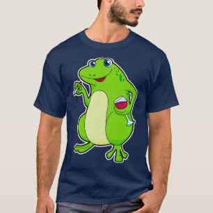 Frog with Glass of Red wine Cigarette T-Shirt