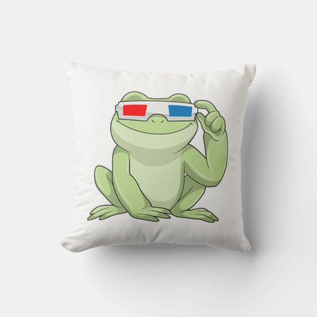 Frog with Glasses Cushion (Front)