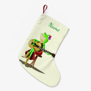 Frog with Guitar Christmas Stocking Custom Came