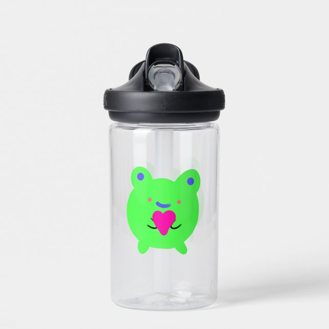 Frog with Heart  Water Bottle (Front)