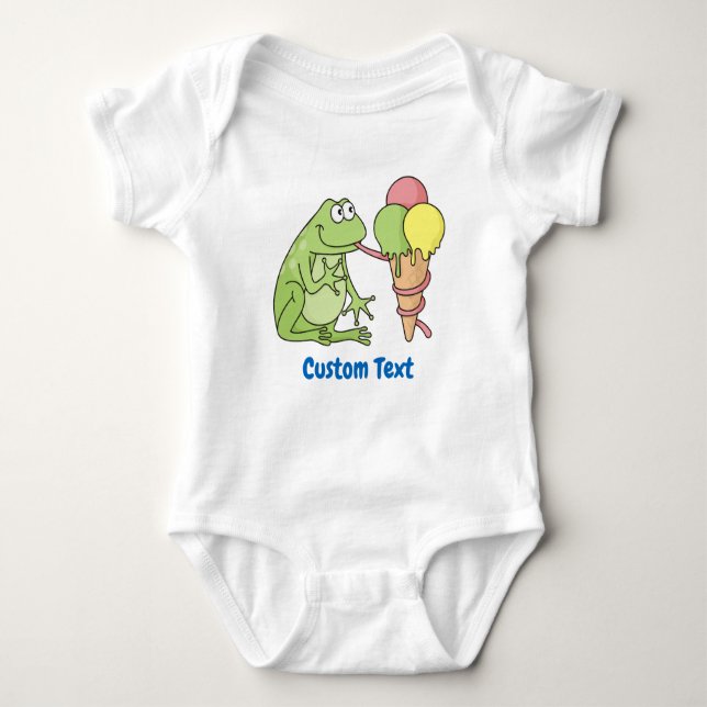 Frog with Icecream Baby Bodysuit (Front)
