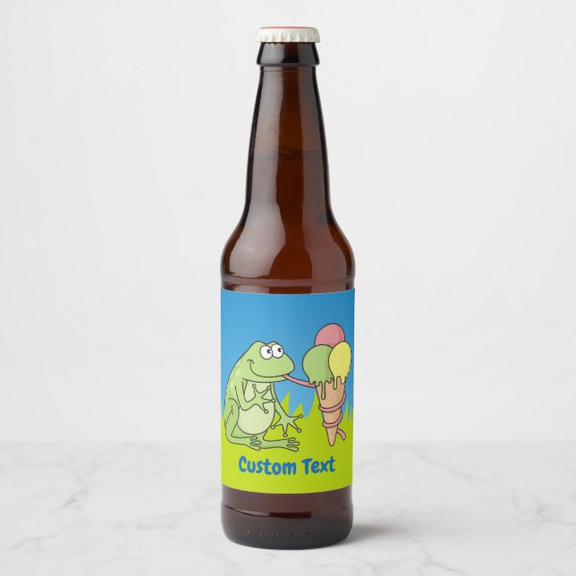 Frog with Icecream Beer Bottle Label (Front)