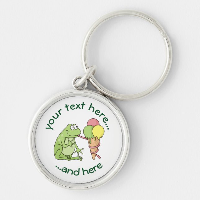 Frog with Icecream Key Ring (Front)