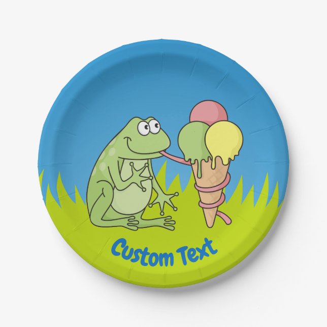 Frog with Icecream Paper Plate (Front)