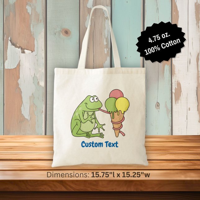 Frog with Icecream Tote Bag (Creator Uploaded)
