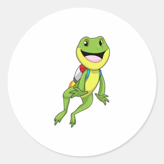 Frog with Jetpack Classic Round Sticker (Front)