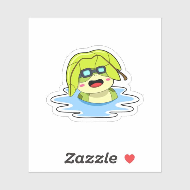 Frog with Leaf at Swimming (Sheet)