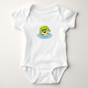 Frog with Leaf at Swimming Baby Bodysuit