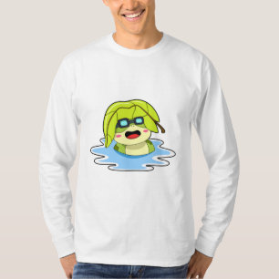Frog with Leaf at Swimming T-Shirt