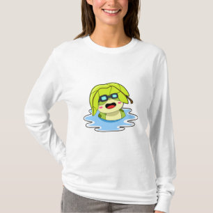 Frog with Leaf at Swimming T-Shirt