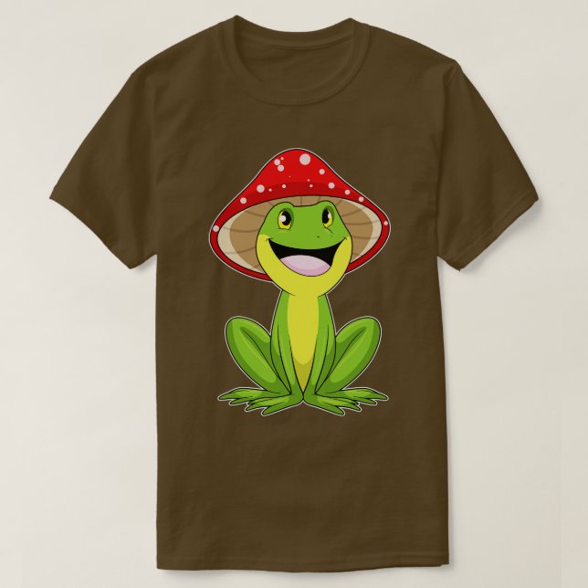 Frog with Mushroom 2 T-Shirt (Design Front)