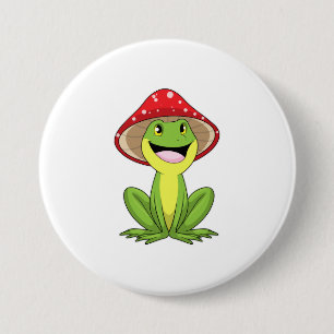 Frog with Mushroom 7.5 Cm Round Badge