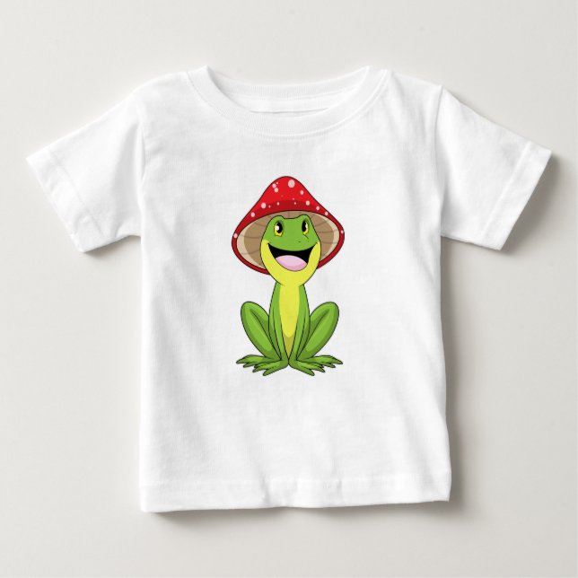 Frog with Mushroom Baby T-Shirt (Front)