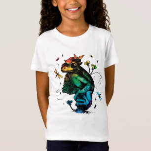 Frog with mushroom Cottagecore Hand Drawn Style T-Shirt