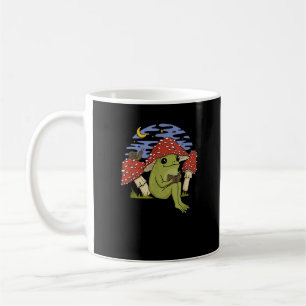 Frog With Mushroom Hat - Cottagecore Goblincore Bo Coffee Mug