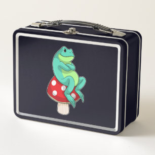 Frog with Mushroom Metal Lunch Box