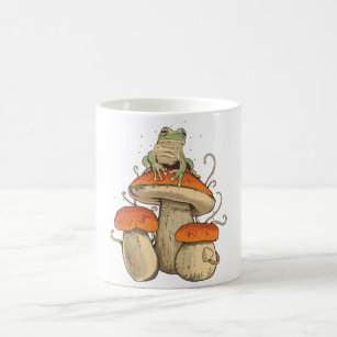 Frog with mushrooms coffee mug