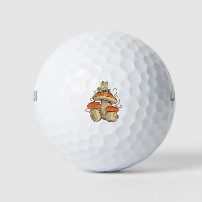 Frog with mushrooms golf balls (Front)