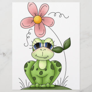 frog with pink flower