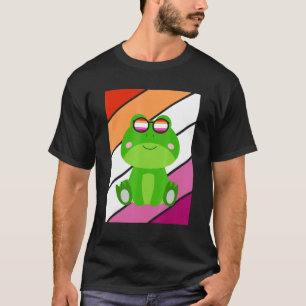 Frog With Pride Lesbian Flag LGBTQ Proud Ally Prid T-Shirt