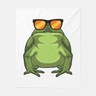 Frog with Sunglasses Fleece Blanket