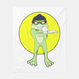 Frog with Swimming goggles Fleece Blanket