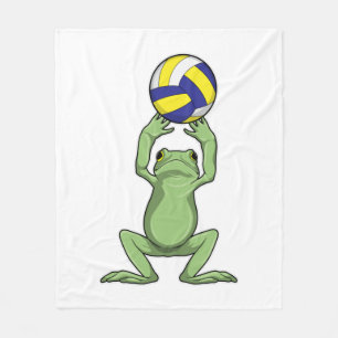Frog with Volleyball Fleece Blanket