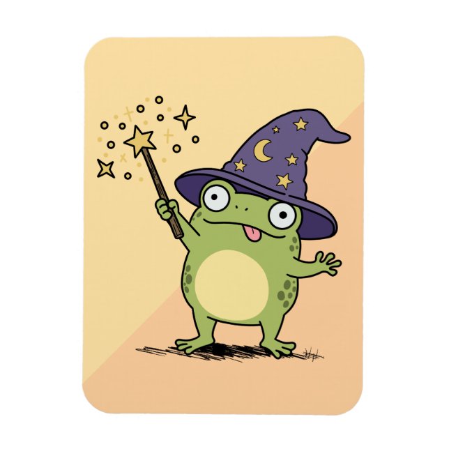 Frog Wizard Casting Spells Magnet (Vertical)