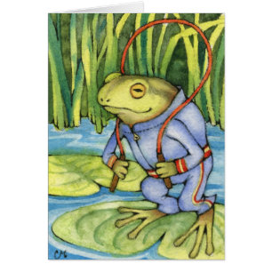 Frog Workout - cute amphibian art