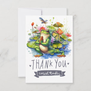 Frog Yoga Meditation in the pond Thank You Card
