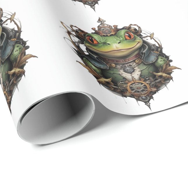 Froggie Frog Steampunk Design, Wrapping Paper (Roll Corner)