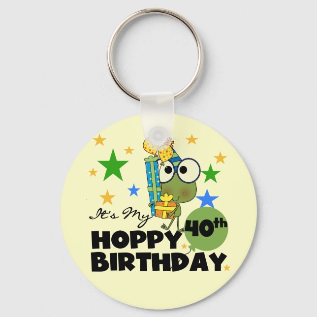 Froggie Hoppy 40th Birthday Key Ring (Front)