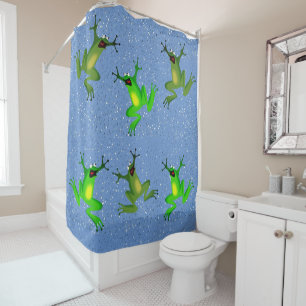 Froggy Abstract Animal Fun Shower Curtain