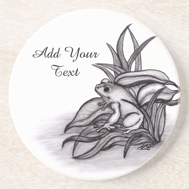 Froggy , Add Your Text Coaster (Front)