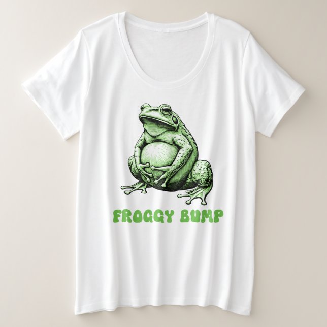 Froggy Bump Maternity, Expecting Mum Plus Size T-Shirt (Design Front)
