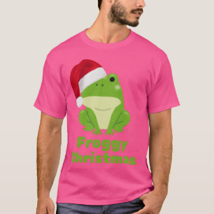 Froggy Christmas Funny Christmas Frog Design frien T-Shirt