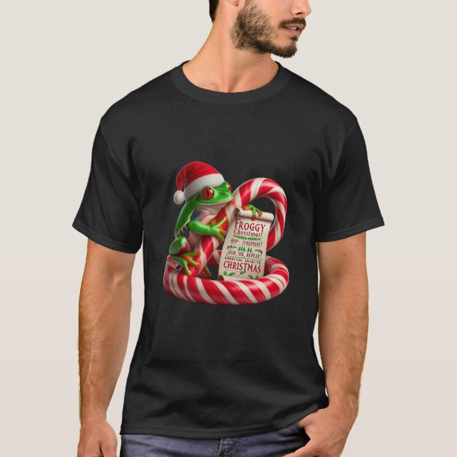 ​FROGGY Christmas | Funny Red-Eyed Tree Frog  T-Shirt (Front)