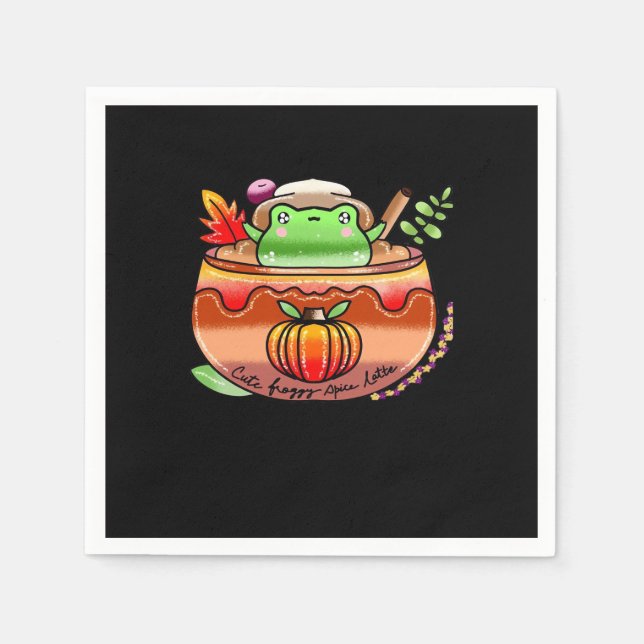 Froggy Delight Pumpkin Spice Latte Season Napkin (Front)