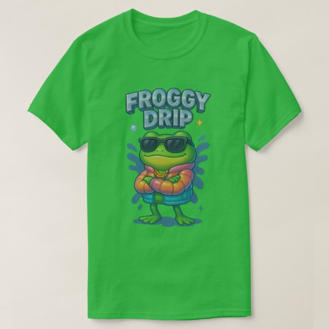 Froggy Drip Neon Streetwear Frog Style Shirt (Design Front)