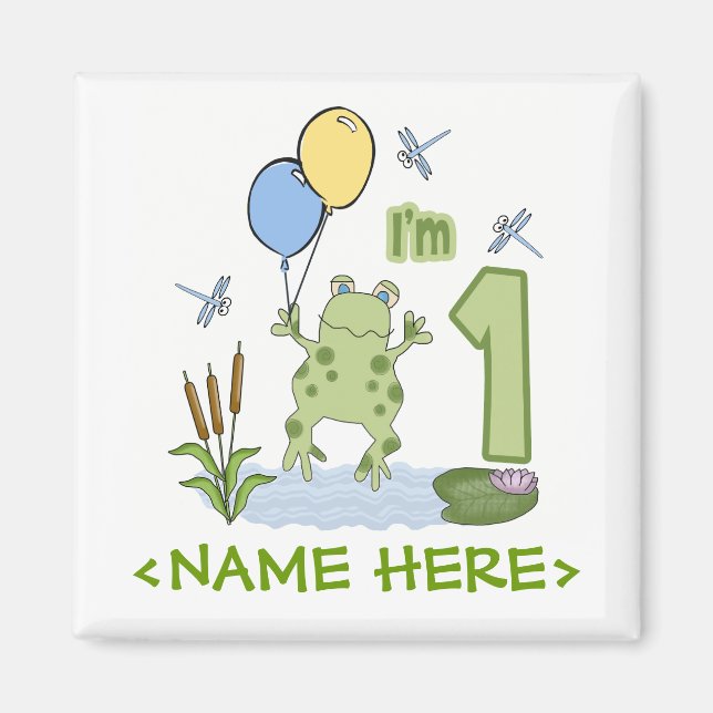 Froggy First Birthday Magnet (Front)